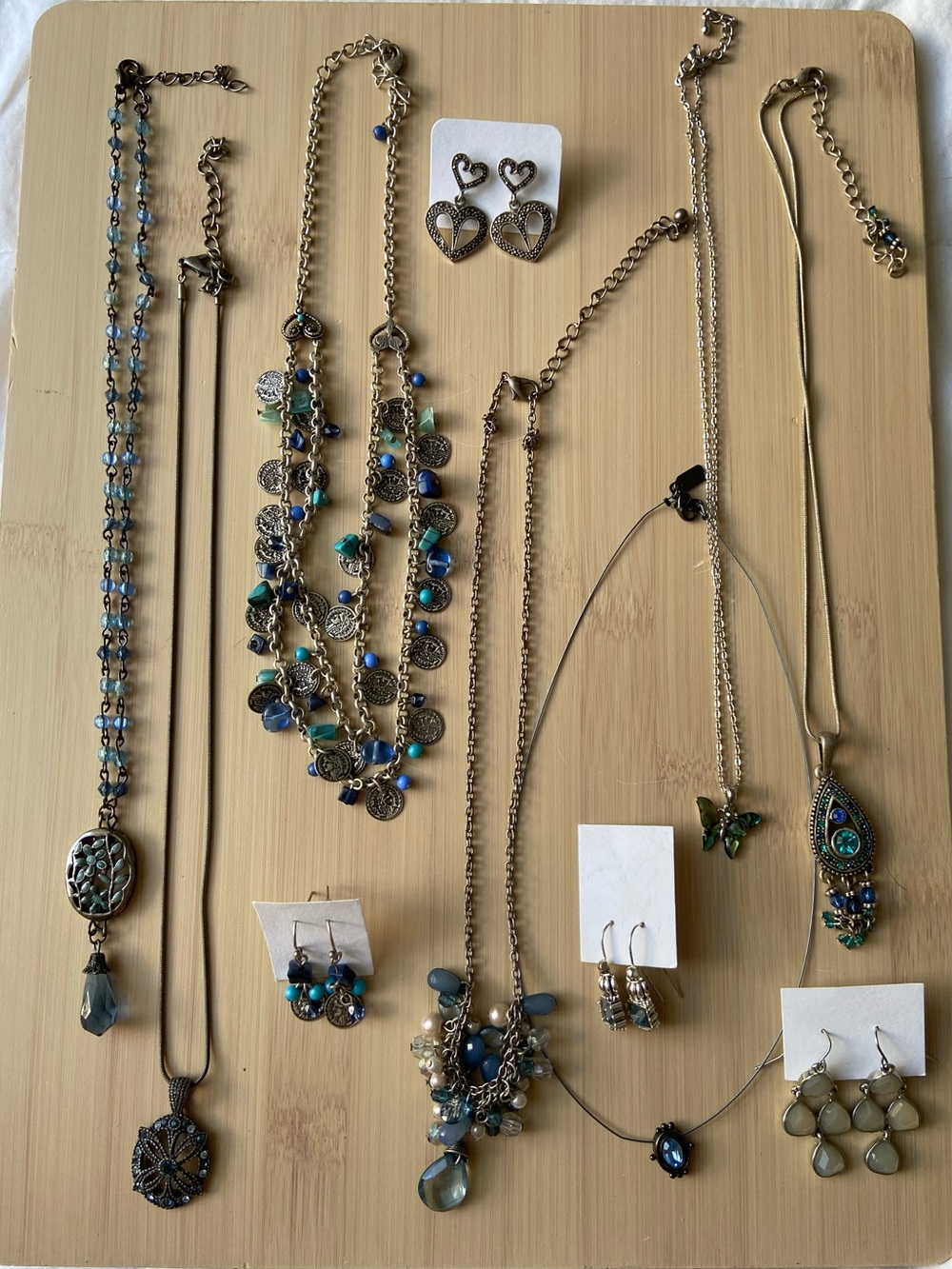 Lot of Sliver Tone Blue 90s/ Y2K Jewelry